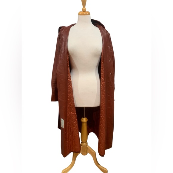 Vntg 70’s napskin trench coat with hood and belt - Picture 6 of 8